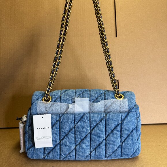 Coach Quilted Tabby 26 Medium Denim Shoulder Bag - Picture 8 of 14
